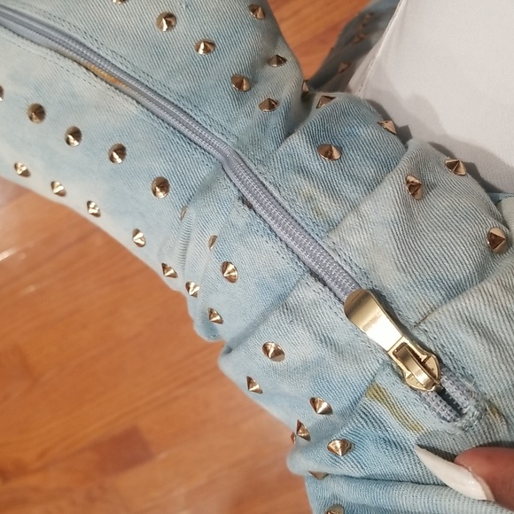 Brand New Denim Studded Boots size 10 - Picture 4 of 9